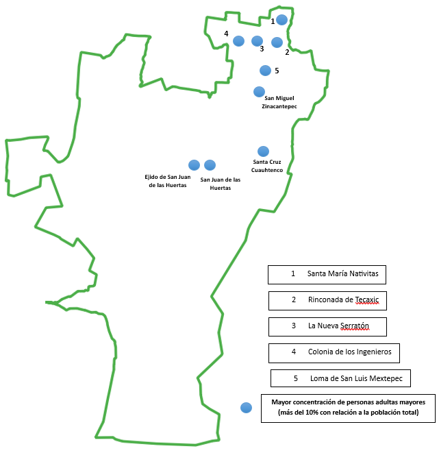 Concentración de personas adultas mayores
